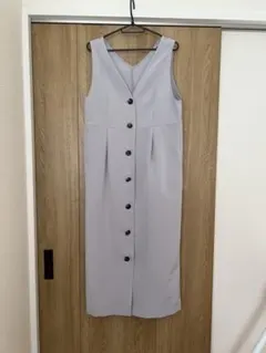 【美品】nano UNIVERSE フロントボタンジャンパースカート グレー