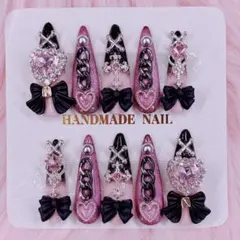 地雷系 量産型 ‪✕‬闇堕ち魔法少女 †❤︎ ゴテゴテ ネイルチップ†❤︎