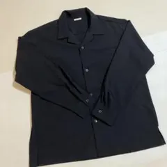 GU メンズ　テクスチャーオープンカラーシャツ Lサイズ