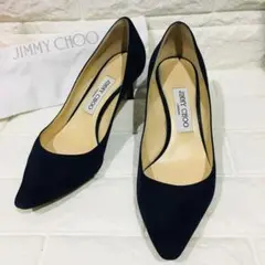 【美品】袋付 JIMMY CHOO ネイビー ROMY 60 24cmのサムネイル