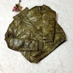 アバクロンビーアンドフィッチ 迷彩柄 ダウンジャケット メンズ 緑 XL