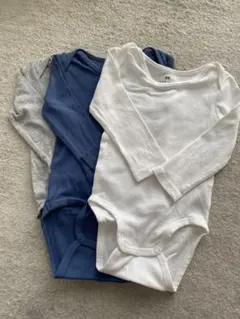 【H&M】コットン長袖ボディスーツ3枚セット　size80