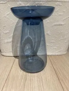 青山花市 玻璃花瓶 18cm 藍色 球根底座 2WAY