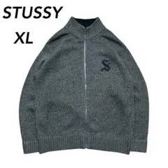 90s紺タグ オールドステューシー　ドライバーズニットセーター　XL グレー