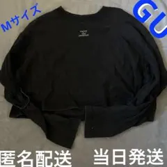 GU ブラック クロップドTシャツ M