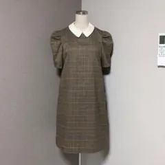 レディアゼル チェック 襟 ワンピース