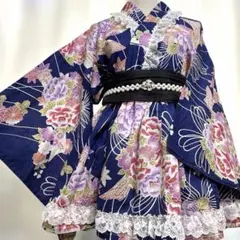 7175浴衣ドレス 地雷系 量産型 姫ギャル ロリータ 大人 ♡帯付き