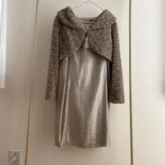 エメ　新品　シャンパンゴールド　パーティードレス ボレロ付き