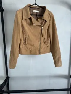 ベージュ ライダースジャケット Mサイズ