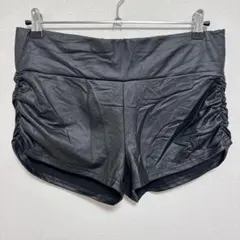 シーイン シャーリング ショートパンツ XL 黒 合成皮革 ライブ ビッグサイズ