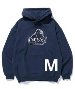 XLARGE ネイビー フード付きパーカー