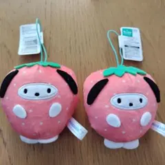 サンリオキャラクターズ　フルーツきぐるみマスコット　いちご　ポチャッコ　２個
