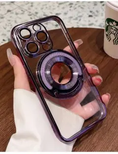 iPhone14plusケース スタンド付き MagSafe充電 レンズ保護