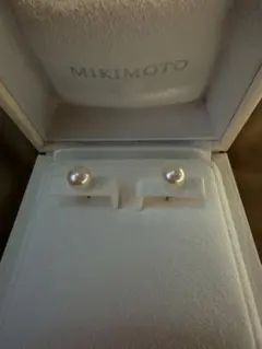 MIKIMOTO アコヤ パール ピアス 7.5mm K18WG 新品仕上げ済のサムネイル