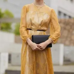 Dorry Doll　ビスチェ風トップス総レースワンピースパーティードレス　M