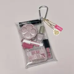 ガチャ詰めポーチ コスメ系 黒×ピンク系