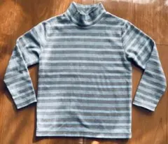 UNIQLO フリースハイネック　120 ボーダー　水色