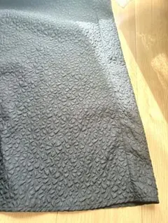 フレアスカート 黒 約90cm 花柄 ぽこぽこ