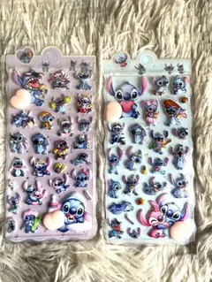 スティッチ 立体シールセット 2セット キャラクター3Dシール