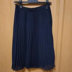 index インデックス　プリーツフレアスカート　ネイビー 　 ゴムウエスト
