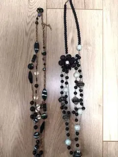 昭和レトロ ネックレス 2点セット 古着 ヴィンテージ ビーズ