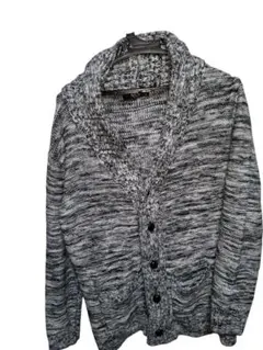 ショールカラー ニット セーター LL グレー系