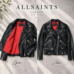 ALLSAINTS 羊革 ライダース ハート裏地 ラム レザージャケット
