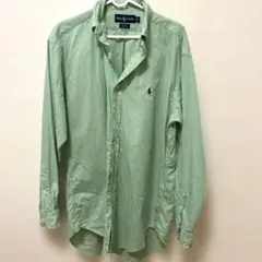 近年 超美品 ラルフローレン 現行QRコード付 グリーンシャツ M〜L