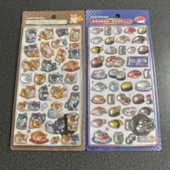 ボンボンドロップシール 和柄 柴犬 お寿司　2枚セット