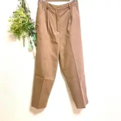 T0131 テチチ　ズボン　チノパン　M　春 秋　タックパンツ　スラックス　茶色