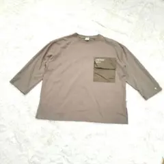 CONVERSE Tシャツ ベージュ 胸ポケット M 星刺繍 大きめ