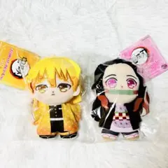 鬼滅の刃 ぷりぬいたっちどりーむ みに 我妻善逸 竈門禰豆子 ぬいぐるみ2点