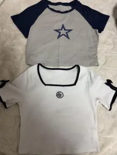 Tシャツ2枚セット　　ショート丈 Tシャツ