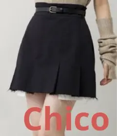 値下げ【chico】黒プリーツミニスカート