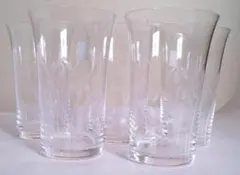 クリスタル ひとくちビールグラス 5点セット 菖蒲