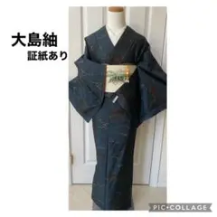 大島紬　　正絹　　やまと誂製　　証紙付