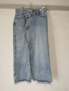 ZARA スリット入りロングデニムスカート M