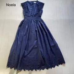 Noela レース刺繍ワンピース　ネイビー　S