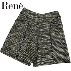 美品　Rene　ルネ　TISSUE　ツイード　ショートパンツ　キュロット　36