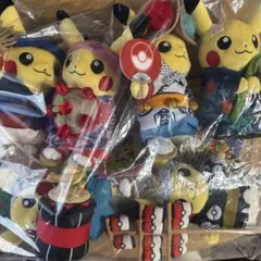 【新品未使用】ポケセントウホクリニューアル記念ピカチュウお祭りぬいぐるみ×6種 ぬいぐるみ 花笠まつりごっこピカチュウ ポケモンセンタートウホクR