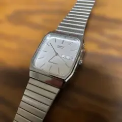 【動作品】CASIO クォーツ 腕時計 シルバー スクエア