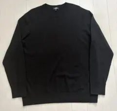 【美品】ユニクロ カシミヤ100% クルーネックニット セーター ブラック XL