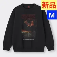 【新品タグ付】ストレンジャーシングス GU スウェットプルオーバー ブラック M