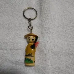 ベトナムの伝統的な木製人形キーホルダー