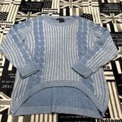 新品　GORGE 水色 ケーブル編みセーター ニット