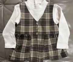 凸*丸様 プティマイン　チェック柄　チュニック　トップス　100cm