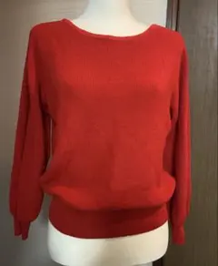 ［お値下げ］レッド Vネック ニットセーター 長袖