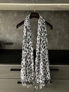 レオパード マフラー グレー