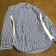 日本製【美品】サージュデクレ素材切り替えギンガムチェックシャツM