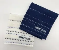 COMME CA ISMコムサイズムハンカチタオル 2枚セット ネイビーホワイトのサムネイル